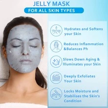 Hoygi Jelly Mask For Facials Professional, Hydrating & Moisturizing Peel-Off Natural Gel Face Mask Skincare, Professional Spa Use Jelly Face Masks, Deep Hydration & Glow (Hyaluronic Acid) - Hyaluronic Acid - 查看 3