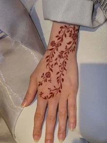 1 miếng dán hình xăm ngón tay, hình xăm tạm thời chống thấm nước họa tiết hoa lá, hình xăm cá nhân hóa thời trang phù hợp cho mọi người, thích hợp sử dụng trong ngày Valentine. - Đỏ - Xem 4