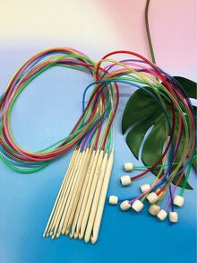 120cm Long Crochet Hooks, 12pcs/Set Carpet Crochet Hooks, 2.0-8.0mm, 47.24 Inches Long, Colorful Tube Handle Circular Crochet Hooks With Beads, DIY Knitting Tools - 120cm Carpet Crochet Hook - View 3