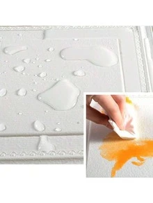 10/20/30pcs 3D Stereo Wall Stickers Decor For Bedroom, Headboard, Living Room, TV Background, Waterproof, Warm, Self-Adhesive Wall Paper - Grid - View 4