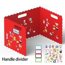 1片塑料桌面隔板，附赠DIY动物贴纸，学生桌面隐私隔断，考试防作弊屏风，美术工艺用品，适用于学校和办公室 - 白色 - 查看 6