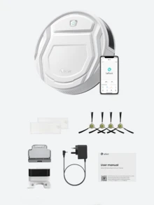 LEFANT M210(T) Robot Vacuum 3.1in Ultra Slim 11in Diameter Self-Charge 2200Pa Suction 120Mins Voice Control Pet Hair Carpet Precise Avoidance, Ideal For Cleaning Hard Floors In Kitchens And Living Rooms, White - 白色 - 查看 12