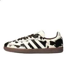 adidas originals SAMBA OG T頭鞋 經典乳牛紋印花 舒適 德訓鞋 男女同款 深棕白 - 深棕色 - 查看 4