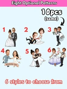 1/10/20/30/60/90/120/150片可選，客製化婚禮派對臨時紋身貼紙，情侶臉部紋身，新娘派對伴手禮，單身女郎派對，直到死亡將我們分開，情人節，聖誕節，感恩節，新年，個性化禮物 - 彩色 - 查看 47