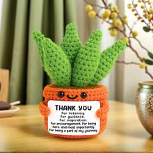 1 Piece Of Handmade Crocheted Desktop Decoration, Fun And Cute Animal And Plant Sci-Fi Design, Perfect For Birthdays, Mother's Day, Father's Day, Dads, Colleagues, Family, Moms, Men, Sisters, Best Friends. Handmade Knitting Conveys Positive Emotions, Support, Gratitude, Inspiration, Encouragement, Creativity, Graduation, Holiday Gifts, Party Favors, And Souvenirs. - Multicolor - View 12