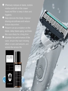 Men's Electric Shaver Cleaning Solution, Shaver Head Cleaner, Maintenance, Decontamination, Lubrication, Daily Care - B - View 2