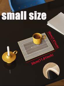 1pc Soft Rubber Linen Kitchen Mat, 3.5mm Thick Kitchen Rug, Main Body Blends Wood Grain Texture And Classic Chinese Water Wave Border, Prominent "KITCHEN" Text In Center - Multicolor - View 19