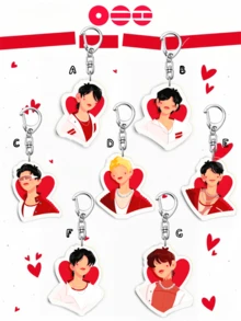 1个卡通动漫亚克力钥匙扣，包含Boy With Love/BANGTAN/HOPE WORLD/Permission To Dance/DNA/Black Swan/专辑钥匙扣/友情钥匙扣：角色造型，趣味饰品，粉丝礼物。适合送给男朋友、女朋友、家人、老师，也可作为派对礼物或ARMY主题手机装饰。 - 彩色 - 查看 2