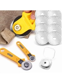 45mm Rotary Cutter With 5 Replacement Blades, Ergonomic Handle Roller Cutting Knife With Lock, Suitable For Fabric, Leather, DIY, Sewing, Quilting, Cloth Cutting, Ambidextrous, Home Use - Multiple Styles - View 10