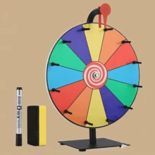 1pc 12-Inch Desktop Spinning Prize Wheel With Sturdy Base, Suitable For Prize Drawings At Parties, Bars, Games, Includes Pointer And Erasable Markers - Multicolor - View 9