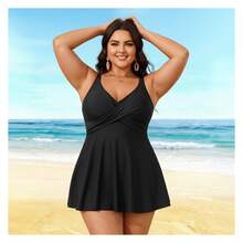 Plus Size Swim Dress Women Tummy Control - Flowy Swimsuit With Attached Swim Shorts, UPF 50+Protection, Ruffled Beach Dresses For Women - Multicolor 774 - View 2