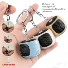2D Flat Portable Mini Speaker Keychain With Music Playback Function - Compatible With Spotify And Other Music Apps, Zinc Alloy Ring, Natural Sound Effect - Hands-Free Car/Backpack Speaker, Ideal For Music Lovers (No Headphones Needed) - Elegant Tech Gift For Smartphones, 2D Flat Design - Multicolor - View 2