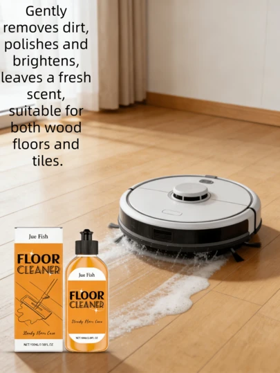 JUE FISH Limpador de Pisos - Removedor Suave de Manchas, Lustra Pisos, Aroma Fresco para Pisos de Madeira e Azulejo / Líquido de Limpeza Desodorizante para Pisos, Limpeza e Renovação de Sujeira em Pisos de Madeira e Azulejo Domésticos, Solução Suave para Limpeza e Manutenção Diária