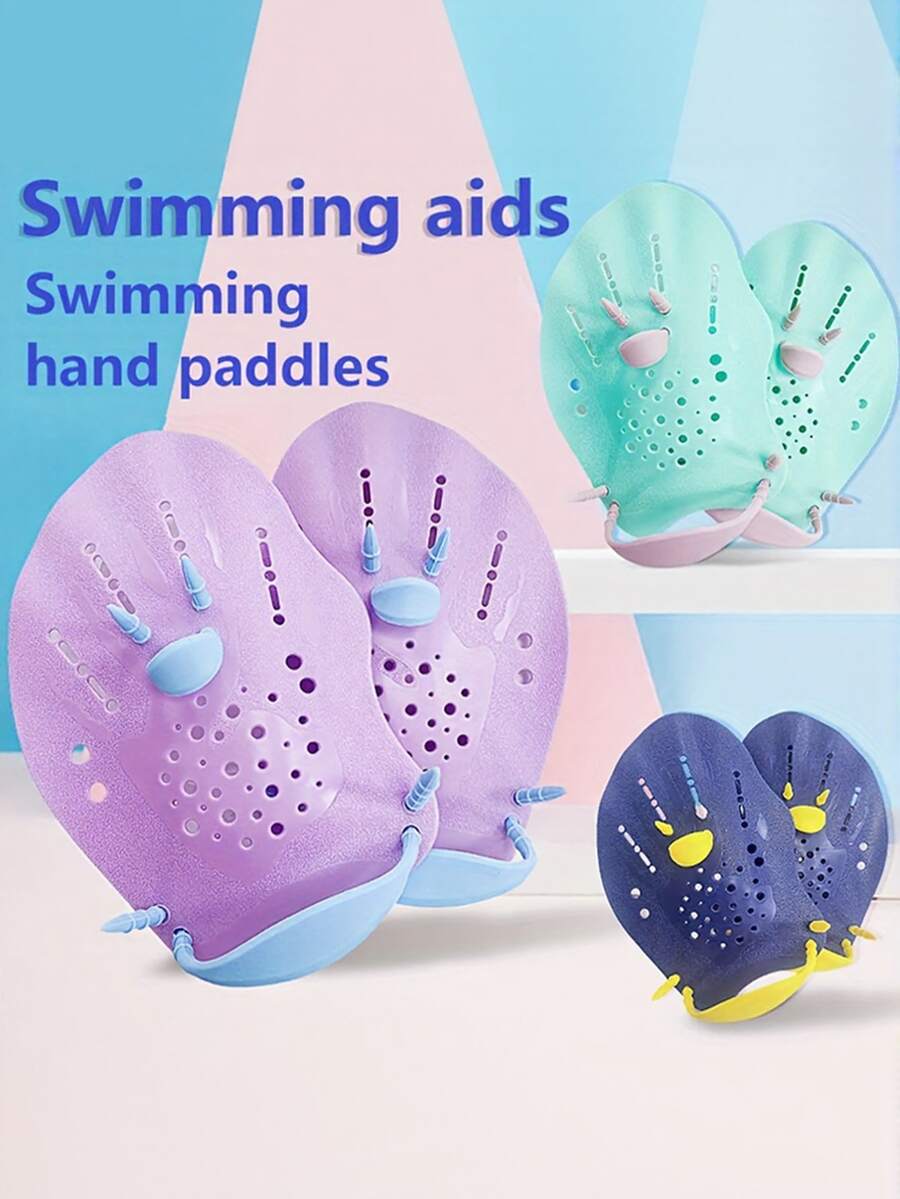 1 Pair Professional Swim Paddles - High Strength PP Material, Unisex, Enhance Propulsion Force, Improve Technique, Quick Drying Anti-Slip, Easy To Wear, Anti-Falling Off, Swimming Training Equipment