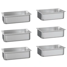 CuteHairy 6-Pcs 6 In Deep Steam Table Pans Restaurant Commercial Stainless Steel Food Pans - View 1