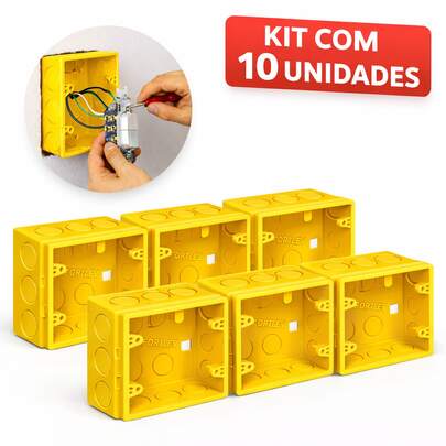 Kit C/ 10 Caixinhas Elétricas 4x4 P/ Interruptor Embutir Alvenaria.