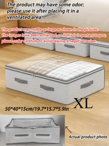 Large Capacity Under-Bed Storage Bag, Suitable For Travel And More - Multi-Layer Striped Design, 2 Size Options, Portable & Fashionable Women's Clothing Storage Bag, Mixed Color Elegant Pattern, Ideal Home Organization Choice, Christmas Decor, Personalized Gift, Best Christmas Gift For Women/Men, Personalized Gift, Travel Essential - 彩色 - 查看 12