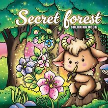 秘密森林著色書，適合成人與兒童，大膽簡單，極簡大圖案助您放鬆，包含可愛舒適圖案（大膽易著色），緩解壓力與焦慮的成人著色頁，母親節禮物，返校用品 - 秘密森林 - 查看 12