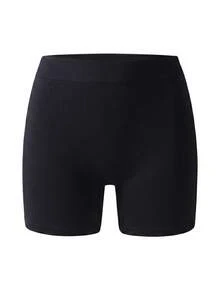 Bragas moldeadoras sin costuras de talle alto con estampado de corazón y letras para mujer - Negro - Ver 4