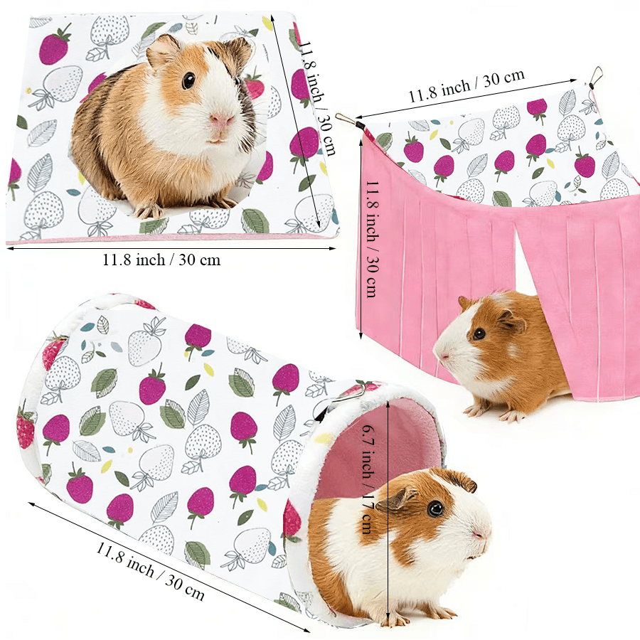 Đường hầm cho chuột hamster và chuột lang, đường hầm và ống dẫn cho thú cưng nhỏ, ống và thảm đường hầm bằng len mềm cho động vật nhỏ, cũng như phụ kiện góc chuồng trú ẩn, thích hợp cho chuột lang, thỏ, chồn, chinchilla, nhím, v.v. - Xem 6