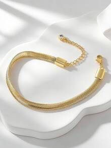 Charm-In 1 chiếc vòng tay hình xương rắn, đính đá Zirconia lấp lánh, thanh lịch và đa năng, phù hợp để đeo hàng ngày hoặc trong các buổi tụ họp, là món quà ngày lễ tuyệt vời. - Vàng - Xem 7