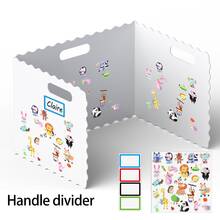 1片塑料桌面隔板，附赠DIY动物贴纸，学生桌面隐私隔断，考试防作弊屏风，美术工艺用品，适用于学校和办公室 - 白色 - 查看 8