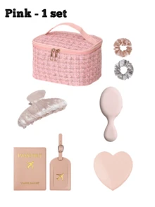 Bộ 5 món túi trang điểm cá nhân hóa cho phù dâu, bộ túi trang điểm tùy chỉnh, bộ quà tặng cá nhân hóa, bao gồm 1 túi trang điểm, 1 gương, 1 lược, 1 ví đựng hộ chiếu và 2 dây buộc tóc, túi trang điểm tùy chỉnh, quà cưới cá nhân hóa cho phù dâu, túi đựng đồ vệ sinh cá nhân tùy chỉnh, quà cầu hôn phù dâu, quà tặng ngày Valentine, quà tặng ngày Quốc tế Phụ nữ, quà tặng ngày của Mẹ. - Nhiều màu - Xem 14