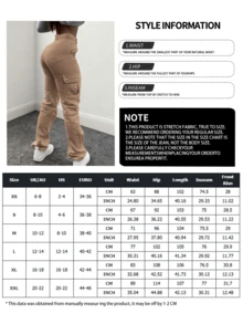 NVFelix 女士侧翻口袋工装裤，多口袋设计，户外休闲风格，适合冬季，卡其色，感恩节、新年、春季皆宜 - 卡其色 - 查看 7