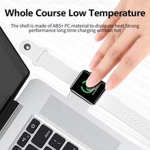 1pc Unisex Magnetic Secure Dual-Port Fast Charging Watch Band Storage Luxury Texture Overcharge Protection Compact Portable Smartwatch Wireless Charger Compatible With Apple Watch Series 9/8/7/6/SE/Ultra Travel Emergency Desktop Office Charging - White - View 4