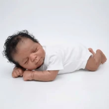 19 Inch Realistic Reborn Baby Dolls Realistic Toddler Doll Sleeping Real Life Newborn African American Baby Dolls That Look Real Lifelike Baby Dolls Soft Vinyl Body - 彩色 - 查看 9