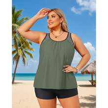 Plus Size Tankini Swimsuits For Women - 2 Piece Swimsuit With Shorts Tummy Control 2026/2026 - Women's Bathing Suits For Beach Vacation & Swimming - 多色636 - 查看 3