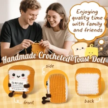 1件手工钩编桌面摆件，可爱动植物科幻设计，生日、母亲节、父亲节礼物，送给家人、朋友、同事，传递正能量，毕业典礼、节日、派对礼品 - 彩色 - 查看 9