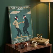 1 件，提供带框帆布印刷，油画帆布印刷，音乐，舞蹈，男性，女性，创意复古时尚小众艺术风格，适用于宿舍、工作室、客厅、卧室、床头板、沙发背景装饰、玄关柜、桌面、落地装饰 - 彩色 - 查看 8