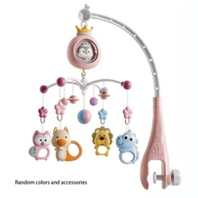 遥控婴儿床铃，带投影、音乐和夜灯功能 | ABS动物造型旋转玩具 | 舒缓放松的摇篮曲 | 理想的新生儿礼物 - 彩色 - 查看 14