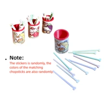 1/12 Scale Miniature Chopsticks & Chopstick Holder Set, Realistic Mini Chopstick Model, Dollhouse Kitchen Decor, Showcase Fascinating Micro World, Vivid Small World, Photography Prop (Note: Chopstick Holder Sticker And Chopstick Color Are Randomly Configured) - Multicolor - View 11