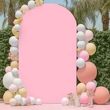 1/3pcs 5.9ft/6.56ft/7.2ft Beige Wedding Arch Backdrop, Polyester Arch Canopy Fabric For Birthday Party Wedding Arch Decor (Arch Not Included, Only Fabric Background), Suitable For Wedding, Birthday, Anniversary, Graduation Ceremony And Party Decoration, Multipurpose Arch Cover | Modern Arch Cover | Fabric, Wedding Decor - Pink - View 6