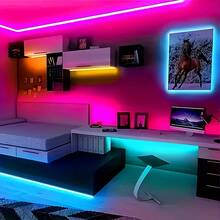 Smart LED Light Strip For The Living Room, With 6 Customizable Lighting Modes, Vibrant Atmosphere Lights, Color And Brightness Adjustment, USB-Powered Light Strip, Suitable For Lighting Decoration Of TVs, Computers And Background Walls. - 多色光 - 查看 8