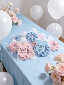 1/5/10sets-Hair Tie Party Gift Set, Friendship Gift Including Hair Ties And Organza Gift Bag. Suitable For Pop Stars, Birthdays, Weddings, Gender Revelation Ceremonies, Baby Showers, And Y2K Fan Birthday Gifts. - Multicolor - View 6