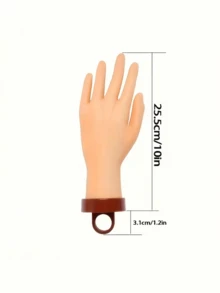 Resin Soft Silicone Fake Hand Model, Bendable Fingers For Nail Art Practice, Bracelet, Watch And Ring Display, Suitable For Showcase, Live Streaming - A - View 3