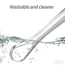 Stainless Steel Tongue Scraper, Oral Hygiene Tool, Double-Sided Design Easy To Clean Portable Oral Cleaner, Halloween Gift - Tongue Coating Hanging Brush - View 4