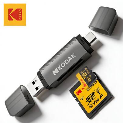 Kodak 코닥 4-in-1 카드 리더 USB 3.0 및 Type-C 범용 카드 어댑터, SD 카드 및 Micro SD 카드용 다기능 어댑터