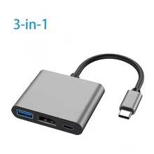 1 pieza Estación de acoplamiento portátil elegante 3 en 1 Unisex compatible con dispositivos múltiples, con transferencia de datos de alta velocidad USB-C 3.1, espejado HD 4K y carga rápida PD, compatible con series Apple, buques insignia y portátiles para escenarios de negocios, entretenimiento y juegos - Multicolor - Ver 7