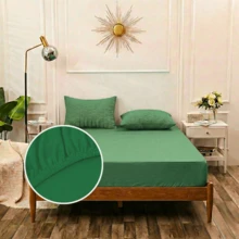 King Size Fitted Sheet, Egyptian Cotton, Alice, Super Premium Percale, Super Soft Touch - 橄欖綠 - 查看 2