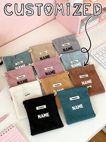 1pc Thanksgiving Customized Jewelry Storage Bag, Can Fit Wallet, Mini Sized, Fashion, Lightweight, Multipurpose Storage, Dust-Proof, Protective Cover, Velvet, Durable, Drawstring Bag, Printed, Exclusive, Unique - Multicolor - View 2