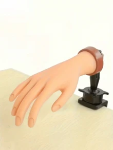 Resin Soft Silicone Fake Hand Model, Bendable Fingers For Nail Art Practice, Bracelet, Watch And Ring Display, Suitable For Showcase, Live Streaming - A - View 7