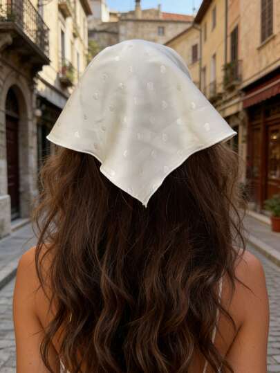 1pc Minimalist Versatile Beige Heart Print Triangular Headband For Women