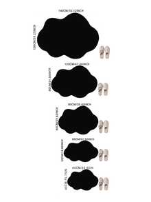 1 件云朵造型蓬松地毯，灰色不对称云朵设计，1-5 厘米裁剪余量，柔软蓬松质地，适用于客厅、卧室、玄关、厨房、浴室、游戏室、书房、衣橱等场所，厚实保暖，适合秋冬季圣诞节装饰或厨房使用。 - 灰色 - 查看 9