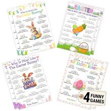 20pcs Easter Interactive Game Cards, "Who Looks Most Like The Easter Bunny" Party Activity Cards, Holiday Party Supplies - Multicolor - View 1