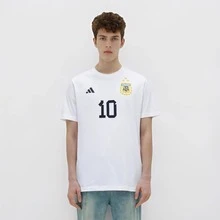 Adidas Messi No. 10 Argentina Triple Star Limited Edition T-Shirt White Tops Men - 彩色 - 查看 3