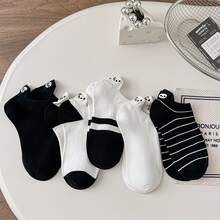 5 Pairs Panda Embroidered Socks, Odor-Resistant Moisture-Wicking Socks, Women's Shallow Boat Socks, Spring/Summer, Invisible Socks, Unisex - Multicolor - View 5